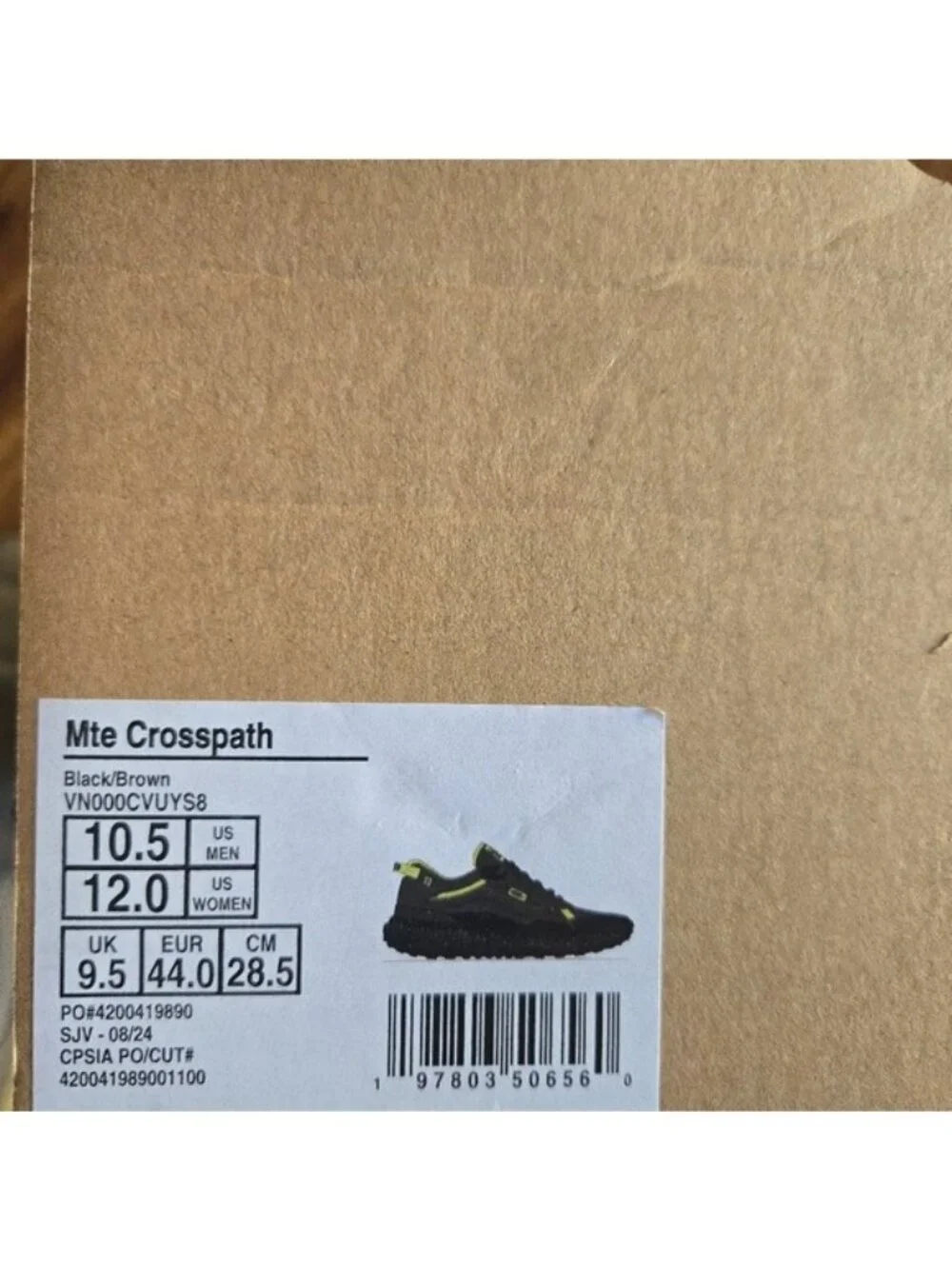 Vans MTE Crosspath Men Size 10.5 Black Broen And Green Hike 072026 - Picture 8 of 8